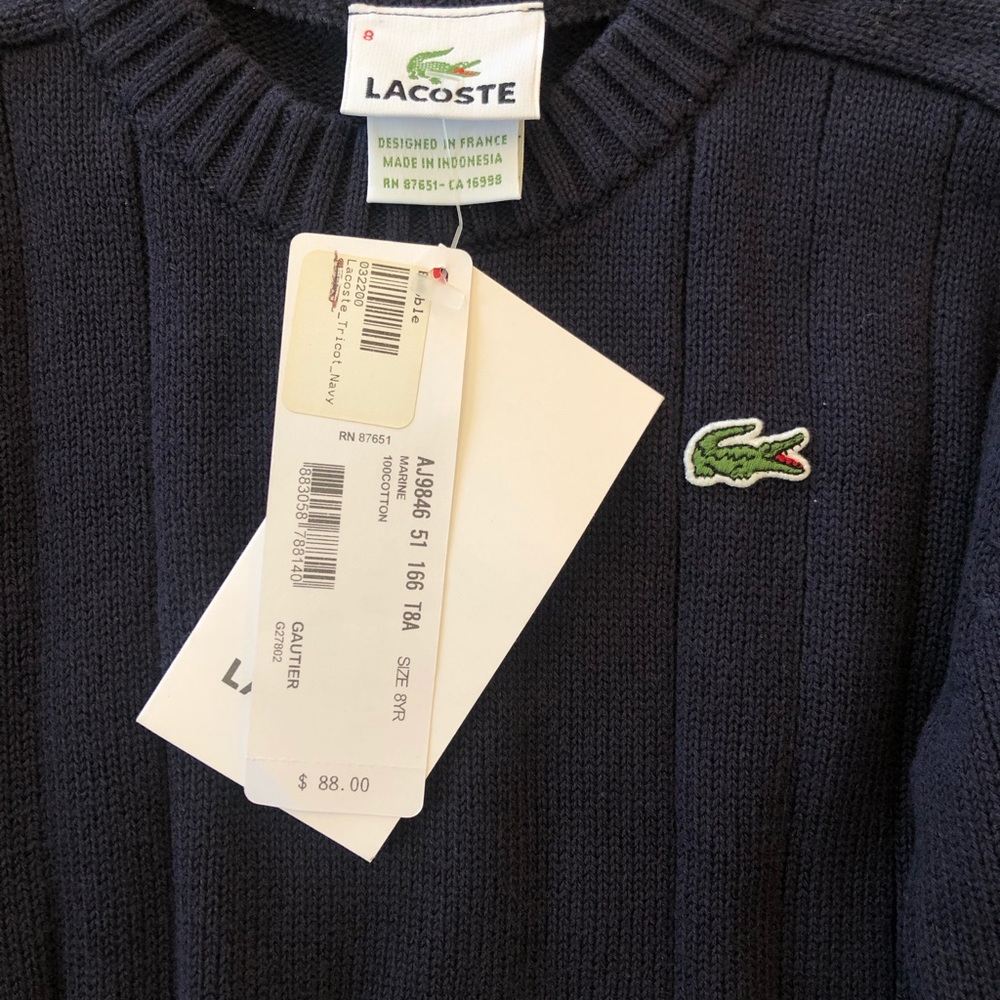 Lacoste Navy kids size 8